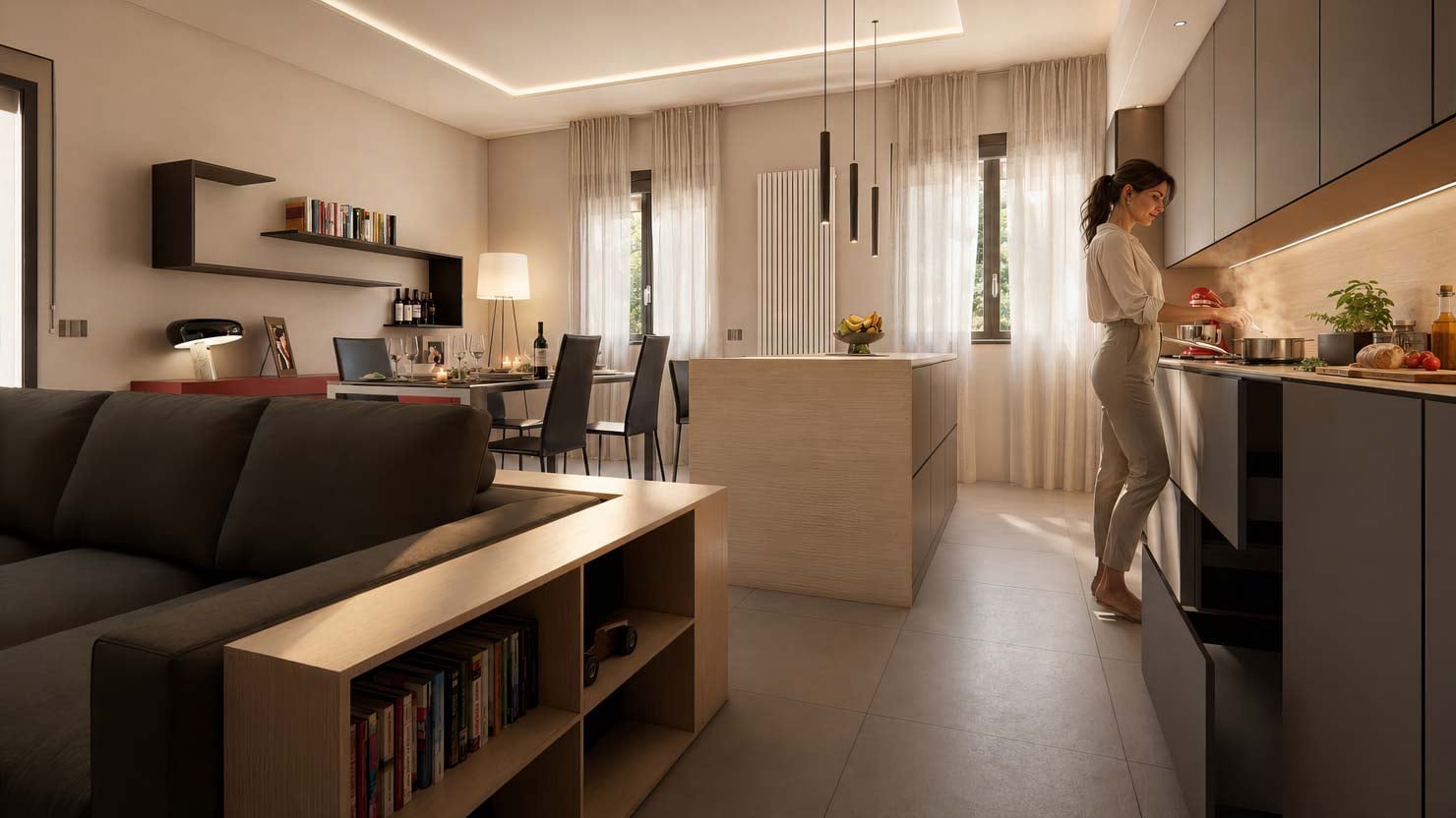 Cucina Moderna con Isola Open Space