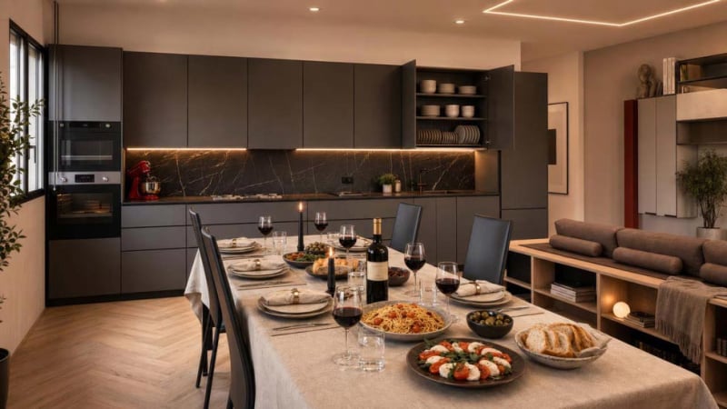 Render Cucina Color Scuro