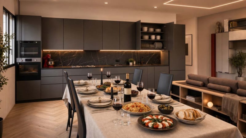 Render Cucina Color Scuro