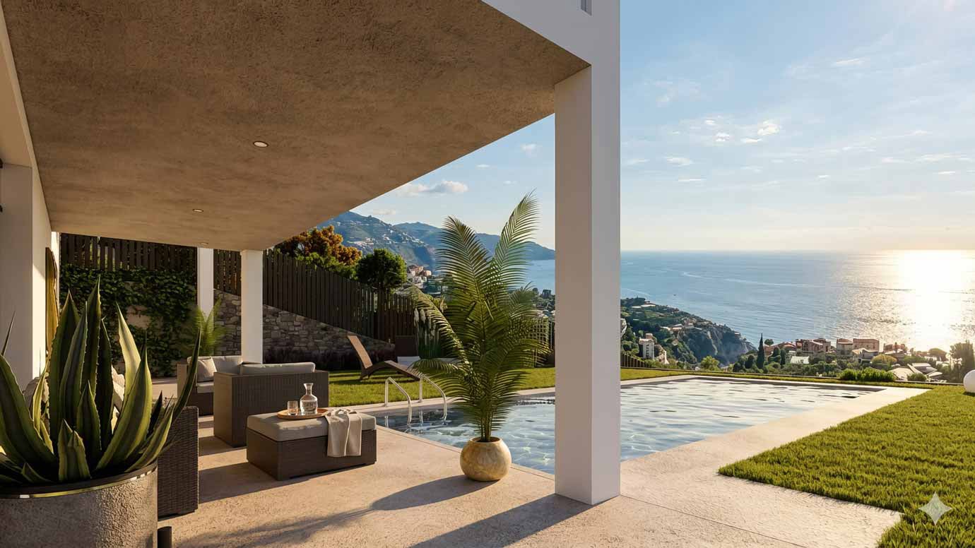  Villa al mare con parco e piscina sfioro - Progettazione Giardini Online