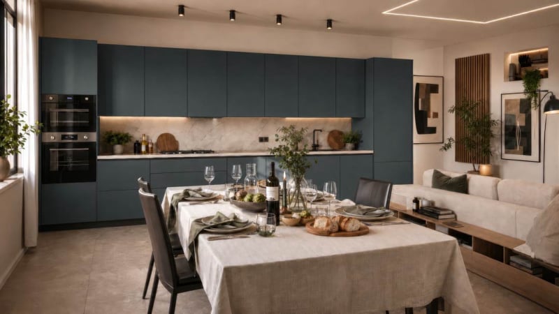 Render Cucina Color Scuro
