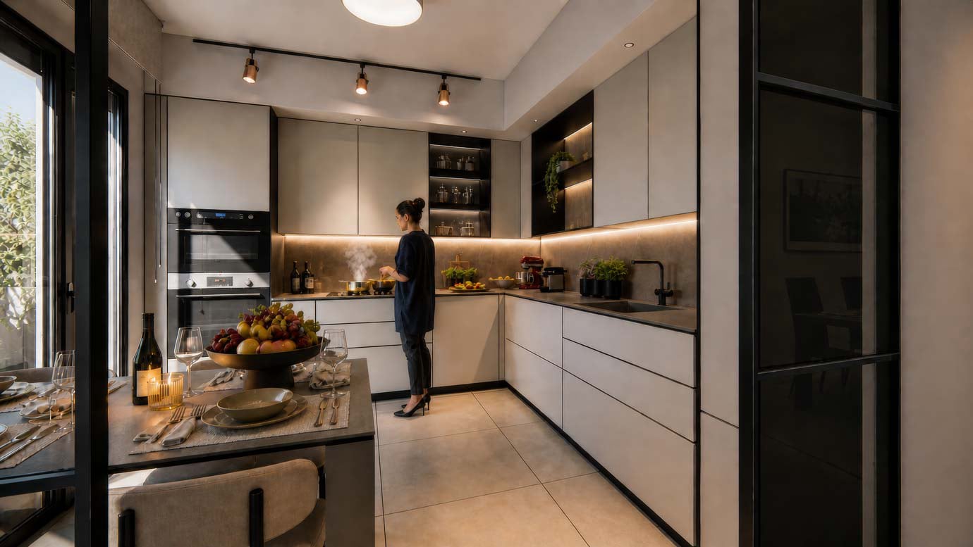 Cucina Moderna a L Grigio Nebbia