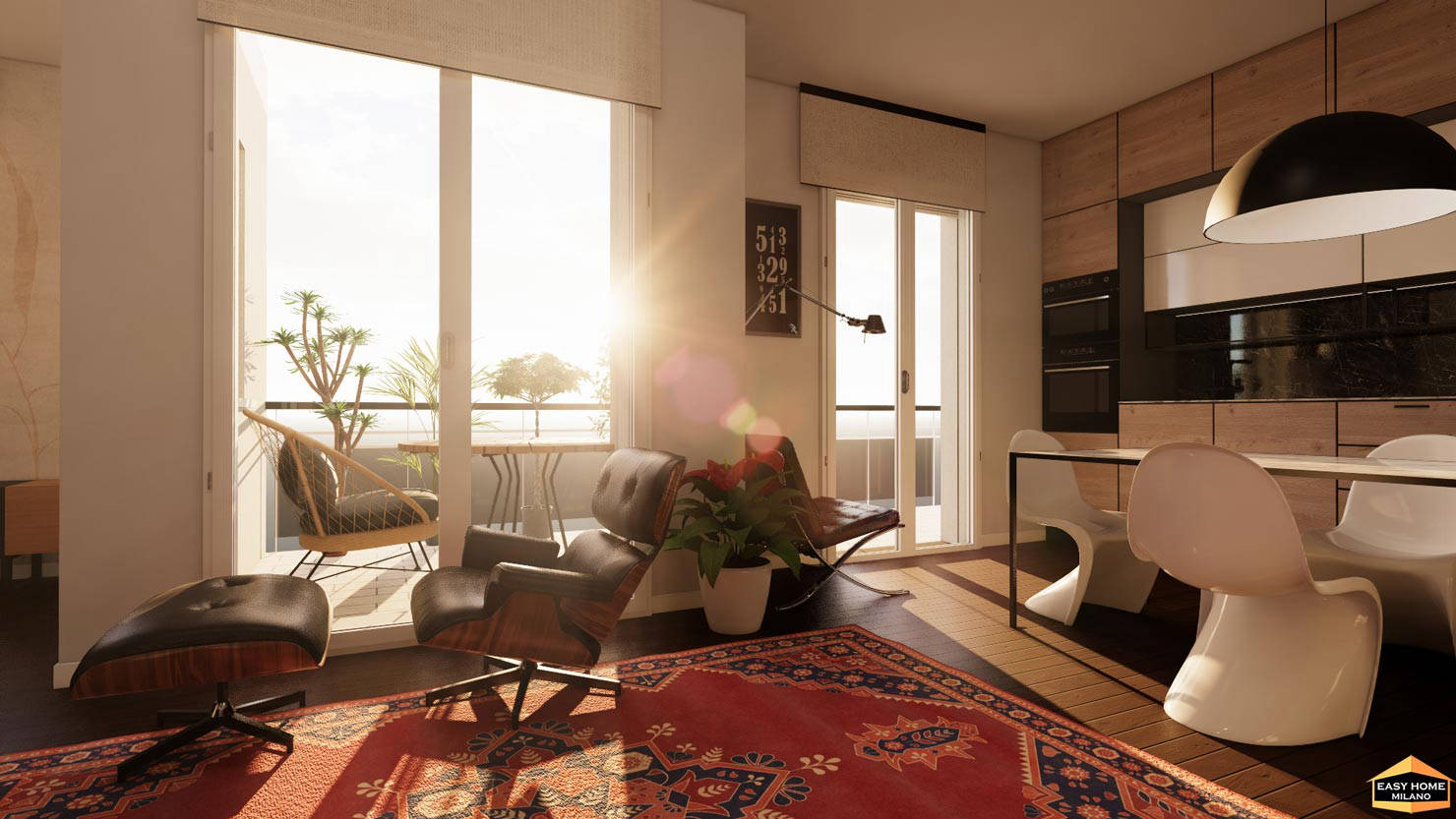 Architetto Online | Soggiorno tappeto persiano